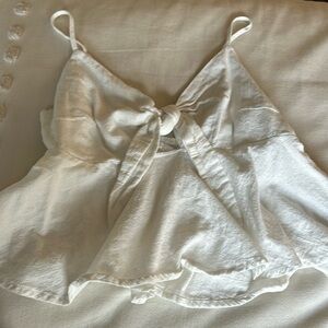 H&M CROP BABYDOLL TWSIT FRONT TANK TOP